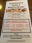 Goodwin's Family Restaurant menu