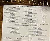 Sheba's menu