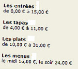 Le Coude à Coude menu