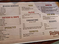 Rodrigo's Mexican Grill menu