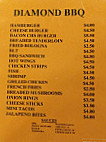 Diamond Barbecue Tavern, Inc. menu