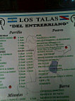 Los Talas del Entrerriano menu