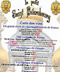 Le Petit Saint Petersbourg menu