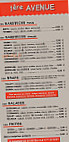 Pizzeria 1ère Avenue menu