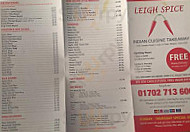 Leigh Spice Indian Takeaway menu