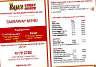 Raja's Curry House menu