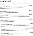 Indian Feathers menu