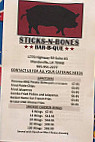 Sticks N Bones -b-que menu