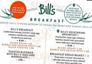 Bill's menu