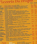 Pizzeria Du Dragon menu