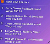 Pizza Empire menu