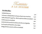 A La Station menu