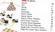 Hanotoky Sushi menu