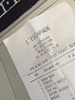 L'Escapade menu