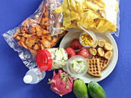 Waffle And Fruit food