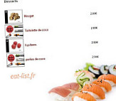 Sushi Sushi menu