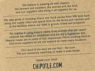 Chipotle Mexican Grill menu