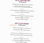 Restaurant Le Saint Hilaire menu