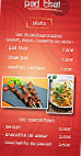 Pad Thai menu