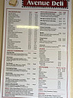 Avenue Deli menu