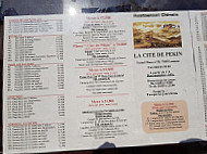 La Cite De Pékin menu