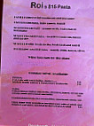 Roi's Diner Restaurant menu