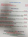 Alumni Sports Cafe menu