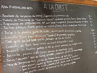 Aux Arts menu