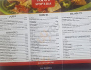 Chalky's Sports menu