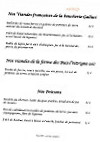 Fontaine des Saveurs menu