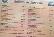 Crépèrie Fleurie menu