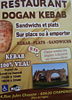 Dogan Kebab menu