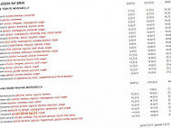 Pizza Oceane menu