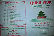 China Wok menu