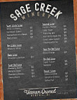 Sage Creek Winery menu