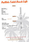 Paillote Tahiti Beach menu