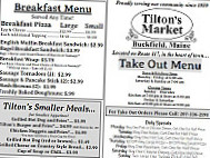 Tilton's Market menu