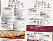 Joe's Pizza menu