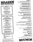 Brazen Open Kitchen menu