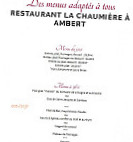 La Chaumiere menu