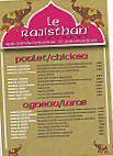 Le Rajisthan menu