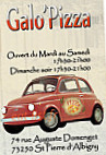 Galo Pizza menu