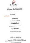 Le Pousse Pied menu