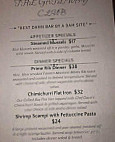 The Gateway Club menu