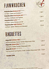 Bistro menu