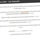 Les Galets menu