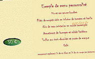 Auberge Du Montigné menu