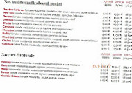 Univers Pizza menu