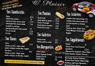 O' Plaisir menu