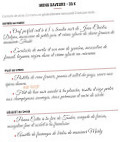 Bistrot Saveurs menu